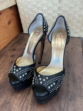 Walter Steiger Curve Gold Heel with Silver Studs